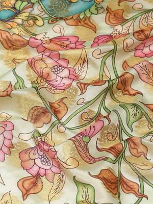 Silk Land  Multicolored Embellished Art Silk Saree  3