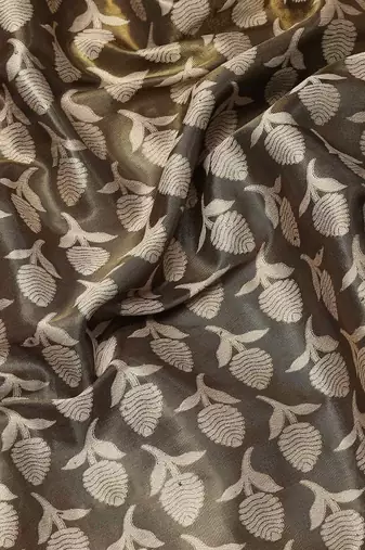 Silk Land  Black  Woven Design Brocade Saree 