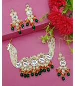 Indian Gold Plated Kundan Bridal Choker Fashion Ethnic Necklace Jewellery Set For Women