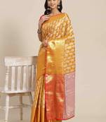 Silk Land  Mustard  Woven Design Brocade Saree 