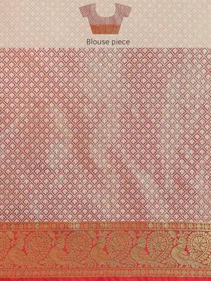 Silk Land  Mustard  Woven Design Brocade Saree  4
