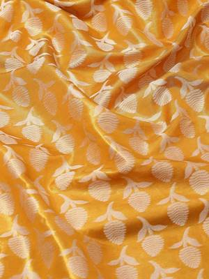 Silk Land  Mustard  Woven Design Brocade Saree  5