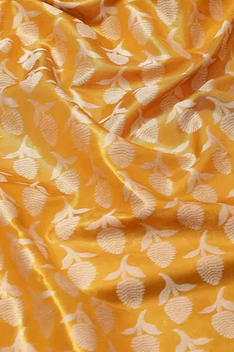 Silk Land  Mustard  Woven Design Brocade Saree 