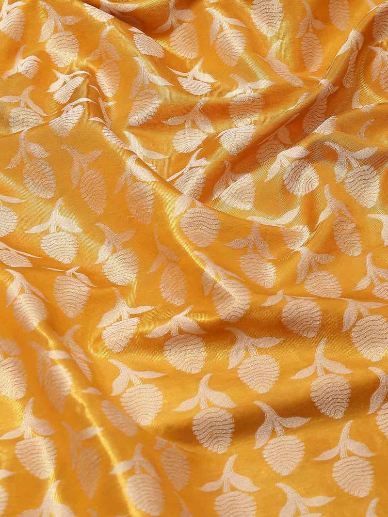 Silk Land  Mustard  Woven Design Brocade Saree 