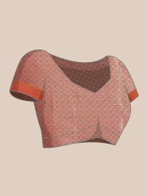 Silk Land  Red  Woven Design Brocade Saree  4