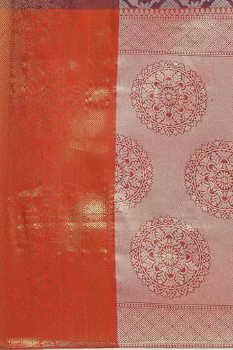 Silk Land  Purple  Woven Design Brocade Saree 