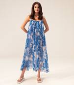 Blue azure floral printed cami dress
