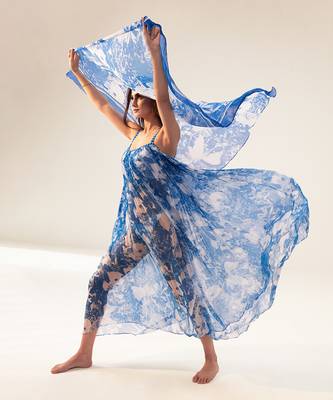 Blue azure floral printed cami dress 4