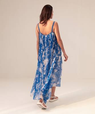 Blue azure floral printed cami dress 5