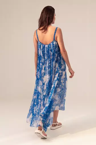 Blue azure floral printed cami dress