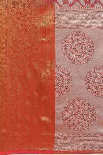 Silk Land  Pink  Woven Design Brocade Saree 