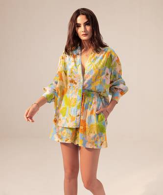 Iris light blue floral printed co-ord set 1