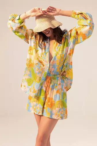 Iris light blue floral printed co-ord set