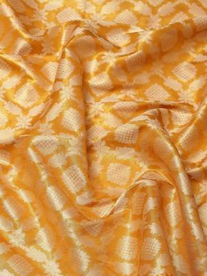 Silk Land  Mustard  Woven Design Brocade Saree  3