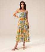 Light blue iris floral printed cami dress