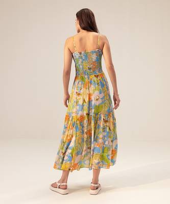 Light blue iris floral printed cami dress 2
