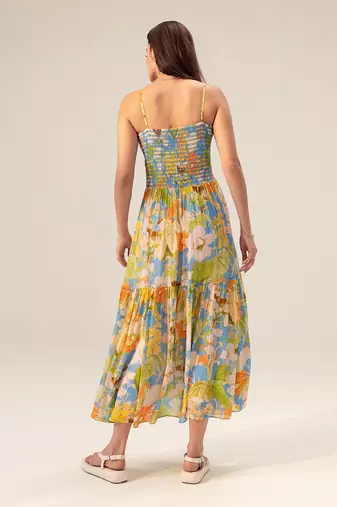 Light blue iris floral printed cami dress
