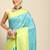 Silk Land  teal  woven design art silk saree 