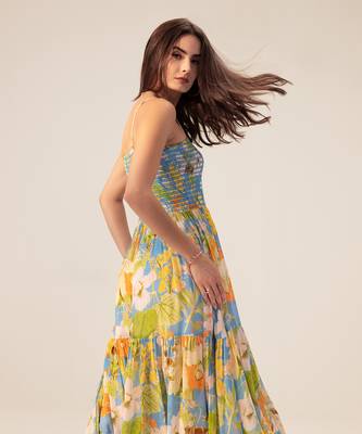Light blue iris floral printed cami dress 3
