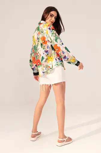 Multicolored eden floral printed shirt