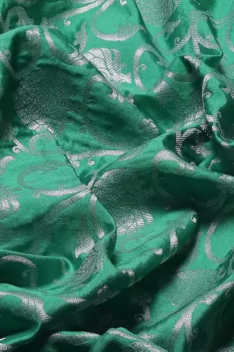 Silk Land  Green  Woven Design Art Silk Saree 