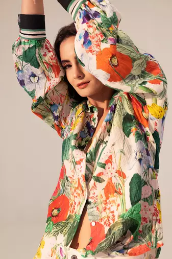 Multicolored eden floral printed shirt
