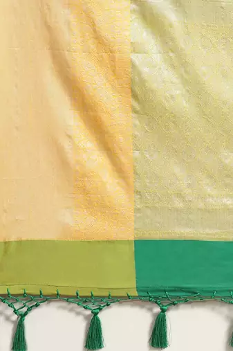 Silk Land  Green  Woven Design Art Silk Saree 