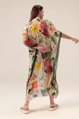 Multicolored eden floral printed kaftan