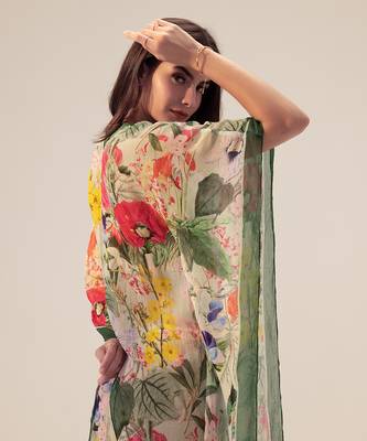 Multicolored eden floral printed kaftan 4