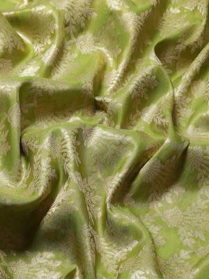 Silk Land  Green  Woven Design Brocade Saree  3