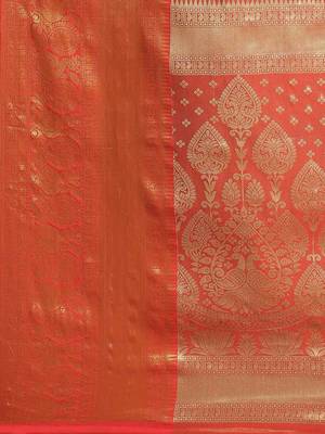 Silk Land  Green  Woven Design Brocade Saree  5