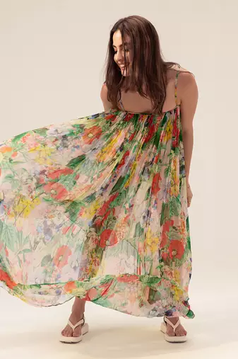 Multicolored eden floral printed cami dress