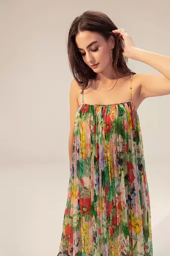 Multicolored eden floral printed cami dress
