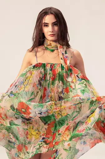 Multicolored eden floral printed cami dress
