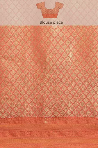 Silk Land  Teal  Woven Design Brocade Saree 