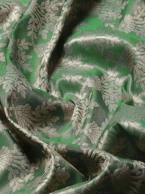 Silk Land  Teal  Woven Design Brocade Saree  5