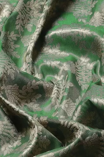 Silk Land  Teal  Woven Design Brocade Saree 
