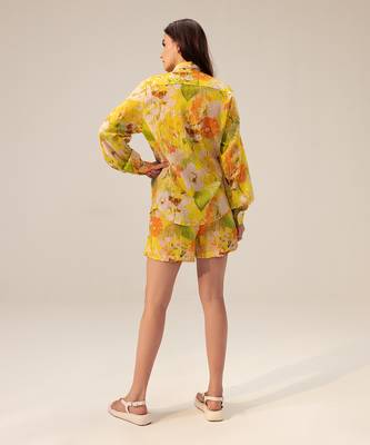 Yellow ahana floral printed co-ord set 5