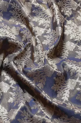 Silk Land  Navy Blue  Woven Design Brocade Saree 