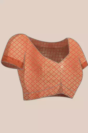 Silk Land  Red  Woven Design Brocade Saree 