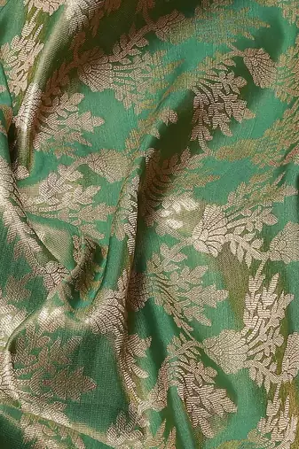 Silk Land  Green  Woven Design Brocade Saree 