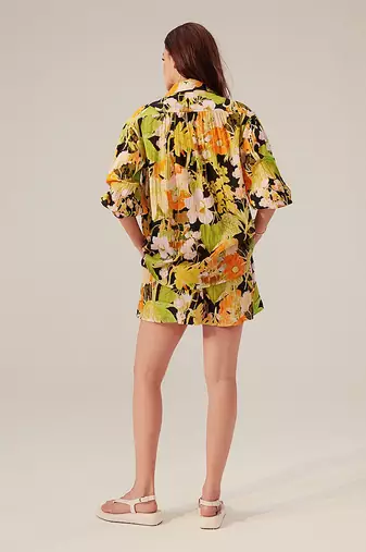 Black camellia floral printed co-ord set
