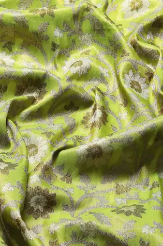 Silk Land  Green  Woven Design Brocade Saree 