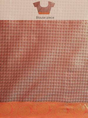 Silk Land  Red  Woven Design Brocade Saree  4