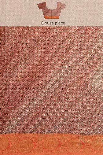 Silk Land  Red  Woven Design Brocade Saree 
