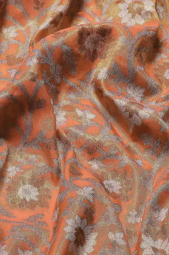 Silk Land  Red  Woven Design Brocade Saree 