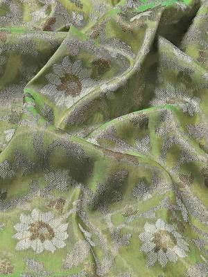 Silk Land  Green  Woven Design Brocade Saree  5