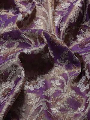 Silk Land  Purple  Woven Design Brocade Saree  3