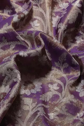 Silk Land  Purple  Woven Design Brocade Saree 