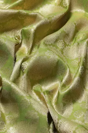 Silk Land  Green  Woven Design Brocade Saree 